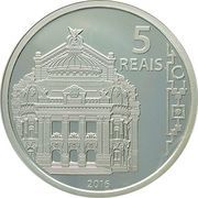5 Reais Olympic Games Rio 2016 - Running / Municipal Theater, Brazil, 2016 reverse image