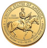 10 Dollars Andrew Jackson's Liberty; Bullion Coinage, United States, 2008 reverse image