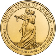 10 Dollars Julia Tyler; Bullion Coinage, United States, 2009 reverse image