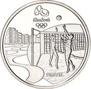5 Reais Olympic Games Rio 2016 - Beach volleyball / Samba obverse image