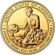 10 Dollars Margaret Taylor; Bullion Coinage, United States, 2009 reverse image