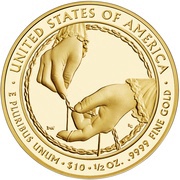 10 Dollars Ida McKinley ; Bullion Coinage, United States, 2013 reverse image