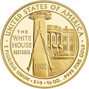 10 Dollars Edith Roosevelt ; Bullion Coinage, United States, 2013 reverse image