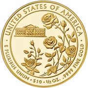 10 Dollars Ellen Wilson ; Bullion Coinage, United States, 2013 reverse image