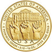 10 Dollars Grace Coolidge; Bullion Coinage, United States, 2014 reverse image