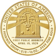 10 Dollars Lou Hoover; Bullion Coinage, United States, 2014 reverse image