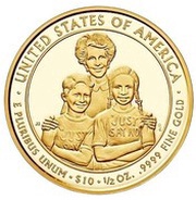 10 Dollars Nancy Reagan; Bullion Coinage, United States, 2016 reverse image