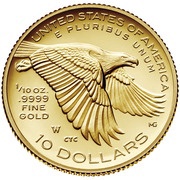 10 Dollars American Liberty, United States, 2018 reverse image