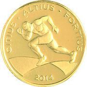 10 Reais Olympic Games Rio 2016 - 100 meters, Brazil, 2014 reverse image
