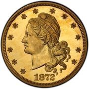 20 Dollars "1872 Double Eagle" Pattern; gold obverse image