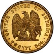 20 Dollars "1872 Double Eagle" Pattern; gold, United States, 1872 reverse image