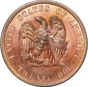20 Dollars "1872 Double Eagle" Pattern; copper, United States, 1872 reverse image