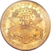 20 Dollars Liberty Head - Double Eagle, With motto, United States, 1877-1907 reverse image