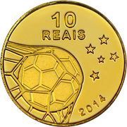 10 Reais FIFA World Cup 2014, Brazil, 2014 reverse image