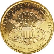 20 Dollars "Metric Double Eagle / Quintuple Stella", United States, 1879 reverse image