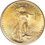 20 Dollars Saint-Gaudens - Double Eagle, No motto obverse image