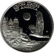 25 Dollars "American Platinum Eagle" Bullion Coinage, United States, 1998 reverse image