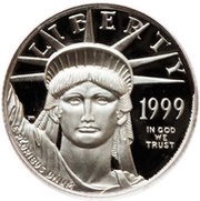 25 Dollars "American Platinum Eagle" Bullion Coinage obverse image
