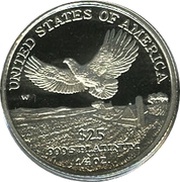 25 Dollars "American Platinum Eagle" Bullion Coinage, United States, 2000 reverse image