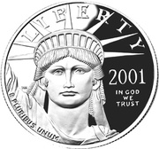 25 Dollars "American Platinum Eagle" Bullion Coinage obverse image