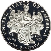 25 Dollars "American Platinum Eagle" Bullion Coinage, United States, 2006 reverse image