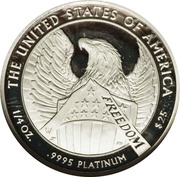 25 Dollars "American Platinum Eagle" Bullion Coinage, United States, 2007 reverse image