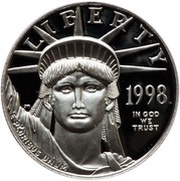 50 Dollars "American Platinum Eagle" Bullion Coinage obverse image
