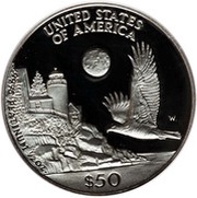 50 Dollars "American Platinum Eagle" Bullion Coinage, United States, 1998 reverse image
