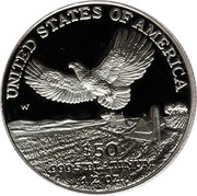 50 Dollars "American Platinum Eagle" Bullion Coinage, United States, 2000 reverse image