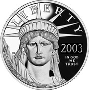 50 Dollars "American Platinum Eagle" Bullion Coinage obverse image
