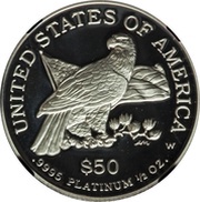 50 Dollars "American Platinum Eagle" Bullion Coinage, United States, 2003 reverse image