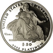 50 Dollars "American Platinum Eagle" Bullion Coinage, United States, 2004 reverse image