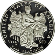 50 Dollars "American Platinum Eagle" Bullion Coinage, United States, 2006 reverse image