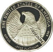 50 Dollars "American Platinum Eagle" Bullion Coinage, United States, 2007 reverse image
