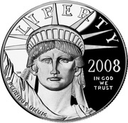 50 Dollars "American Platinum Eagle" Bullion Coinage obverse image