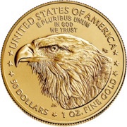 50 Dollars "American Gold Eagle" Bullion Coinage, United States, 2021-2024 reverse image