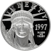 100 Dollars "American Platinum Eagle" Bullion Coinage obverse image