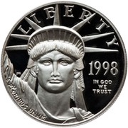 100 Dollars "American Platinum Eagle" Bullion Coinage obverse image