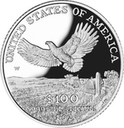 100 Dollars "American Platinum Eagle" Bullion Coinage, United States, 2000 reverse image