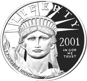 100 Dollars "American Platinum Eagle" Bullion Coinage obverse image