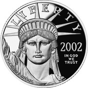 100 Dollars "American Platinum Eagle" Bullion Coinage obverse image