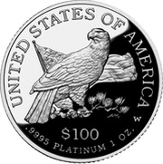 100 Dollars "American Platinum Eagle" Bullion Coinage reverse image