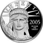 100 Dollars "American Platinum Eagle" Bullion Coinage obverse image