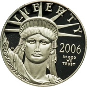 100 Dollars "American Platinum Eagle" Bullion Coinage obverse image