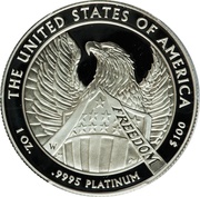 100 Dollars "American Platinum Eagle" Bullion Coinage, United States, 2007 reverse image
