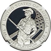 100 Dollars "American Platinum Eagle" Bullion Coinage, United States, 2012 reverse image