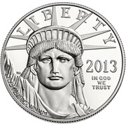 100 Dollars "American Platinum Eagle" Bullion Coinage obverse image