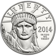 100 Dollars "American Platinum Eagle" Bullion Coinage obverse image