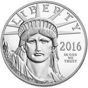 100 Dollars "American Platinum Eagle" Bullion Coinage obverse image