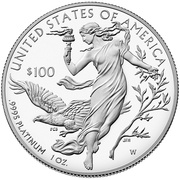 100 Dollars "American Platinum Eagle" Bullion Coinage, United States, 2016 reverse image